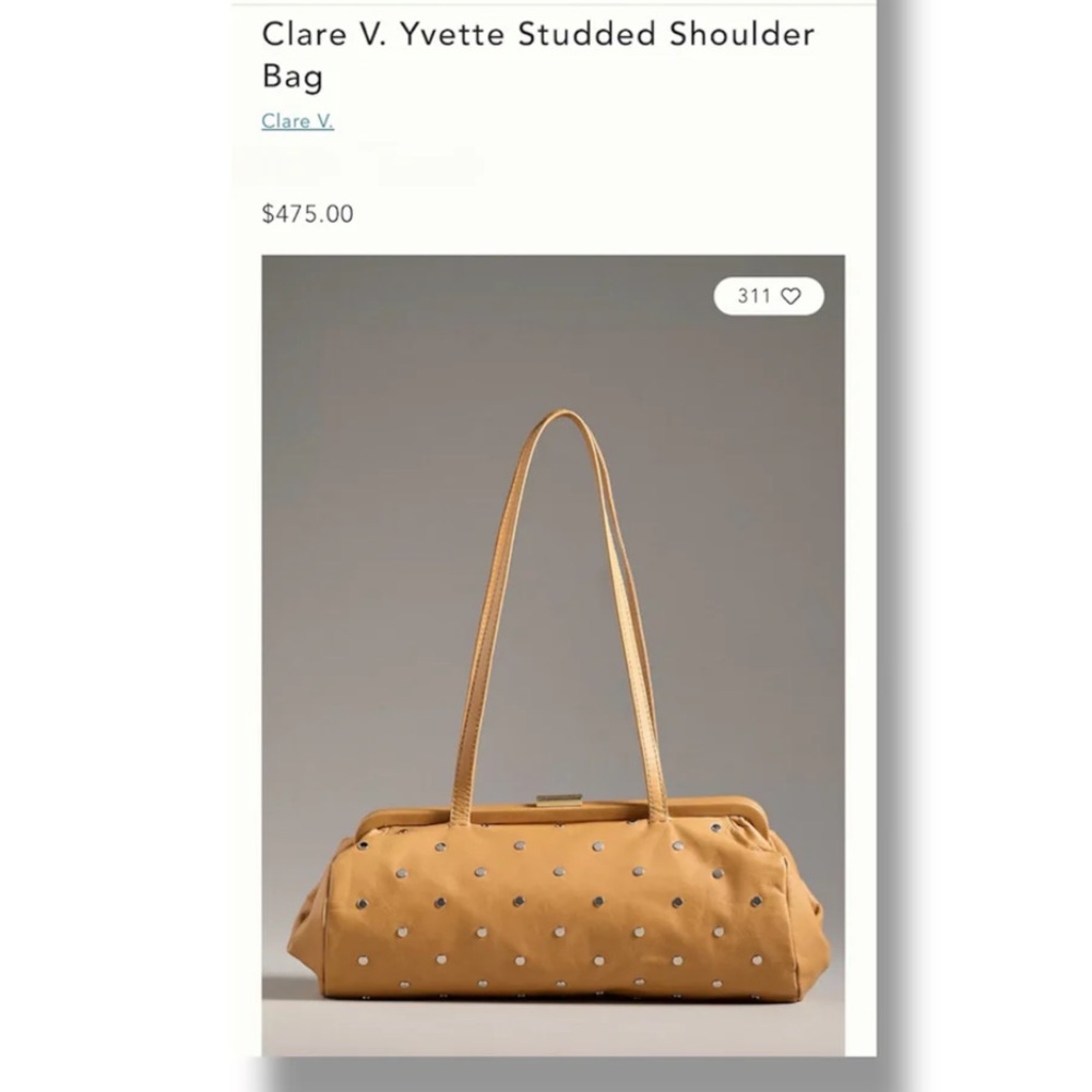⭐️Clare V Yvette Studded Shoulder Bag⭐️ as is - Picture 13 of 13